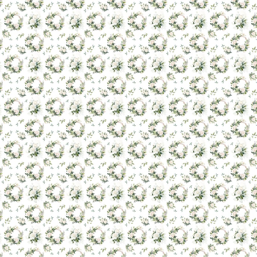 White Wreaths Pattern Acrylic Sheets - CMB Pattern Acrylic